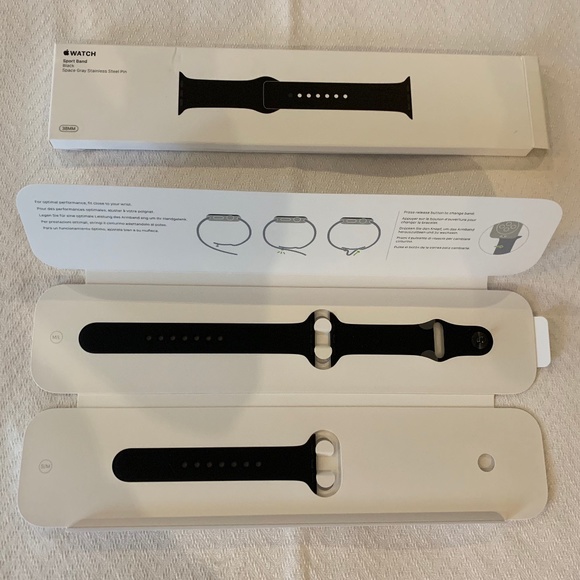 Apple Watch Sport Band, 38MM, Black (NEW)
